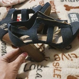 Just fab blue jean style heels